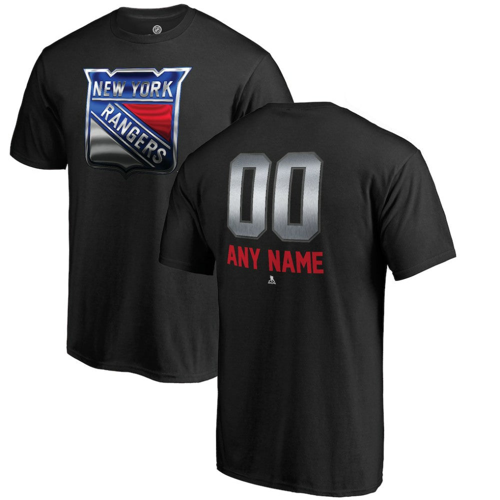 New York Rangers Personalized Midnight Mascot T-Shirt - Black | US 3025235
