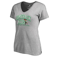 Boston Celtics Women's Comeback Kids V-Neck T-Shirt Heathered Gray