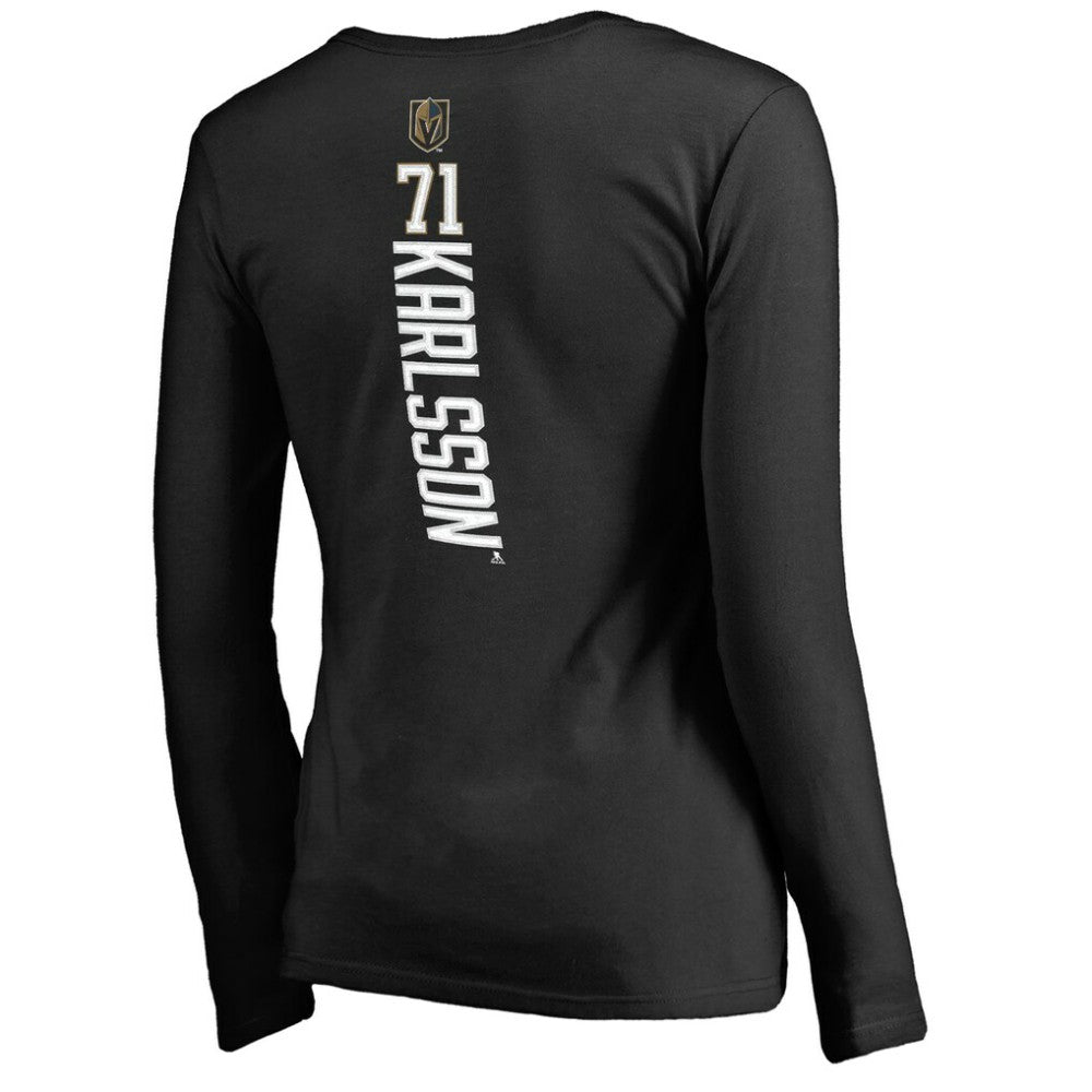 William Karlsson Vegas Golden Knights Women's Backer V-Neck Long Sleeve T-Shirt - Black | US 3043007