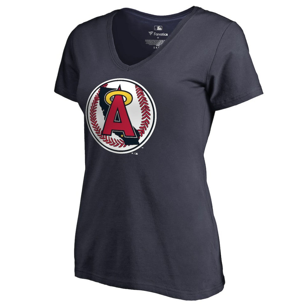 California Angels Women's Cooperstown Collection Vintage Forbes V-Neck T-Shirt - Navy T-shirts