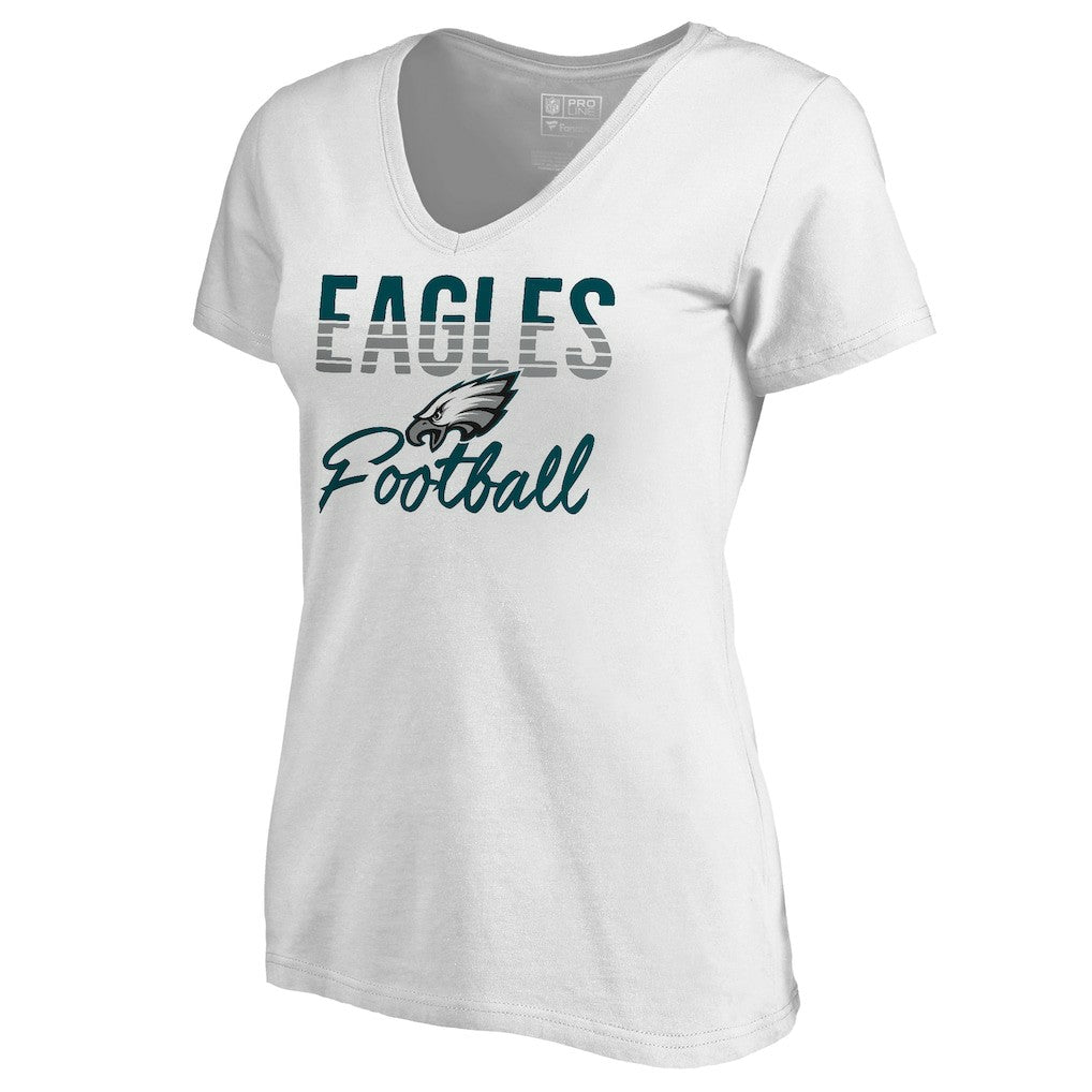 Philadelphia Eagles Women's Free Line V-Neck T-Shirt - White T-shirts