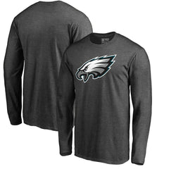 Philadelphia Eagles Primary Logo Long Sleeve T-Shirt - Heathered Charcoal T-shirts