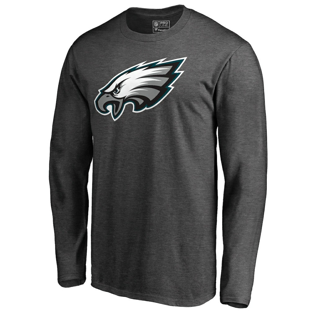 Philadelphia Eagles Primary Logo Long Sleeve T-Shirt - Heathered Charcoal T-shirts