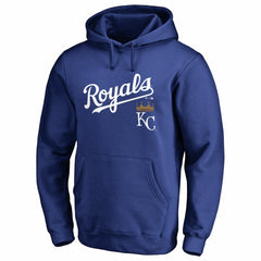 Kansas City Royals Team Lockup Fitted Pullover Hoodie - Royal Hoodies