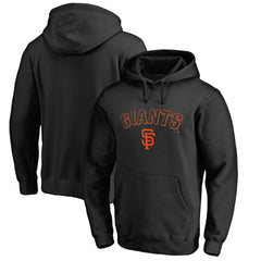 San Francisco Giants Team Lockup Fitted Pullover Hoodie - Black Hoodies