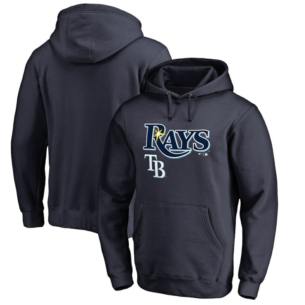 Tampa Bay Rays Team Lockup Fitted Pullover Hoodie - Navy Hoodies