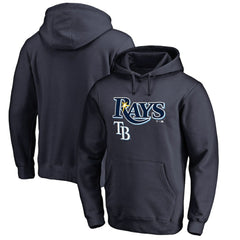 Tampa Bay Rays Team Lockup Fitted Pullover Hoodie - Navy Hoodies