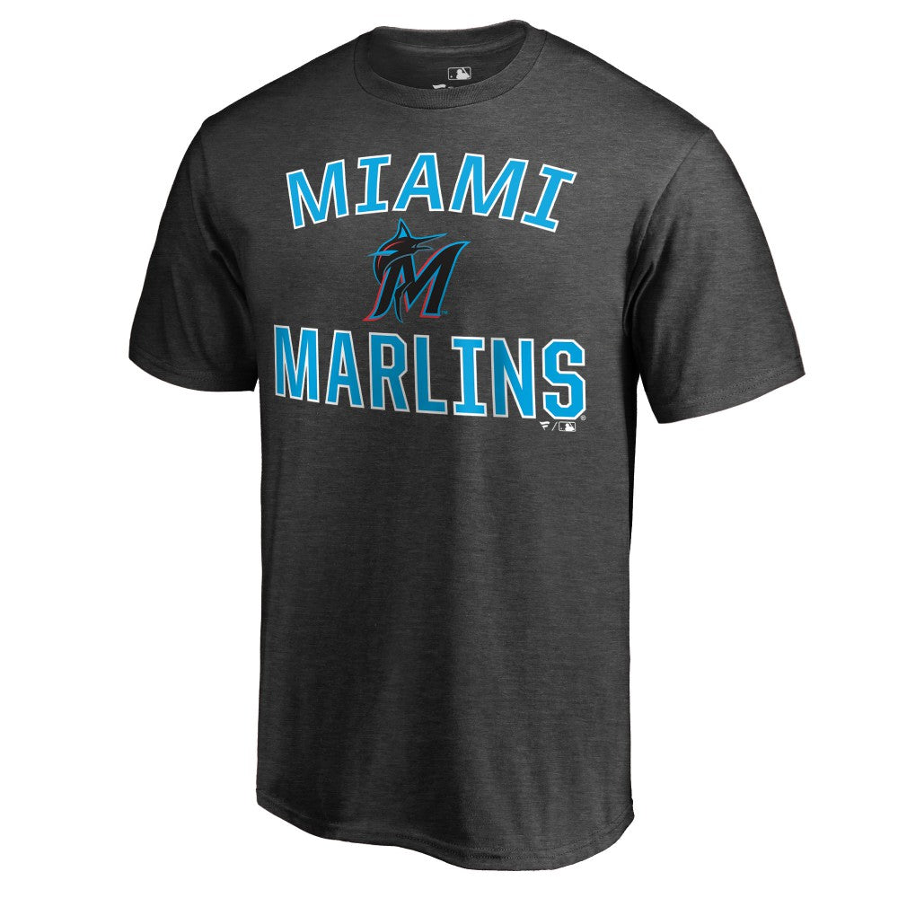 Miami Marlins Core Basics Victory Arch T-Shirt - Heathered Gray T-shirts
