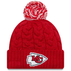 Kansas City Chiefs New Era Women's Cozy Cable Cuffed Knit Hat - Red Hats