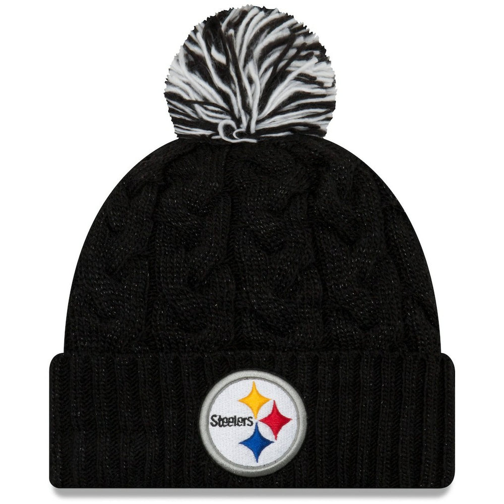 Pittsburgh Steelers New Era Women's Cozy Cable Cuffed Knit Hat - Black Hats
