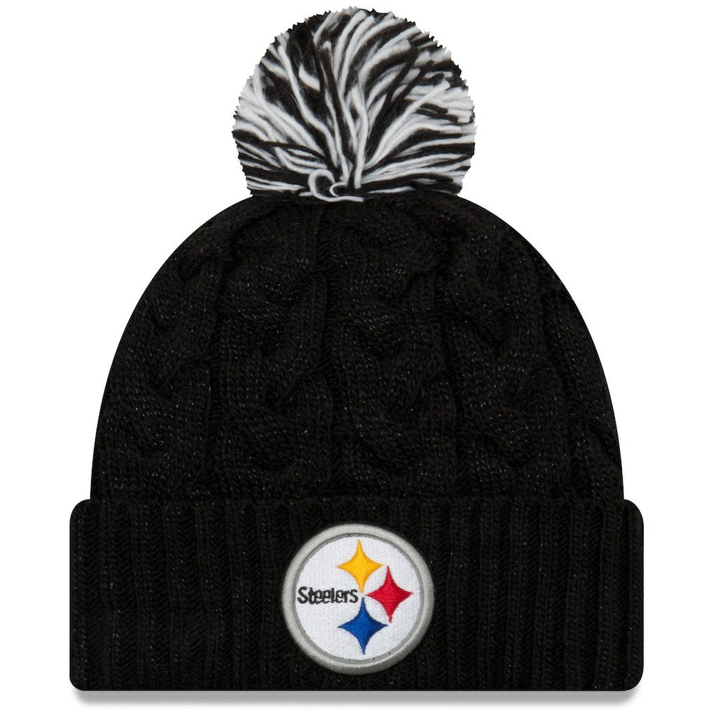 Pittsburgh Steelers New Era Women's Cozy Cable Cuffed Knit Hat - Black Hats