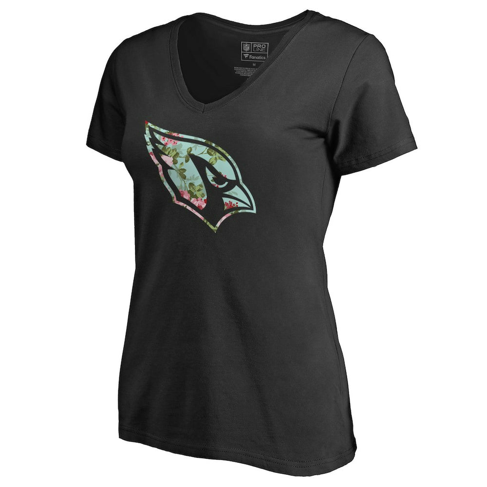 Arizona Cardinals Women's Lovely V-Neck T-Shirt - Black T-shirts