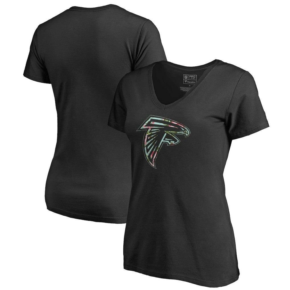 Atlanta Falcons Women's Lovely V-Neck T-Shirt - Black T-shirts