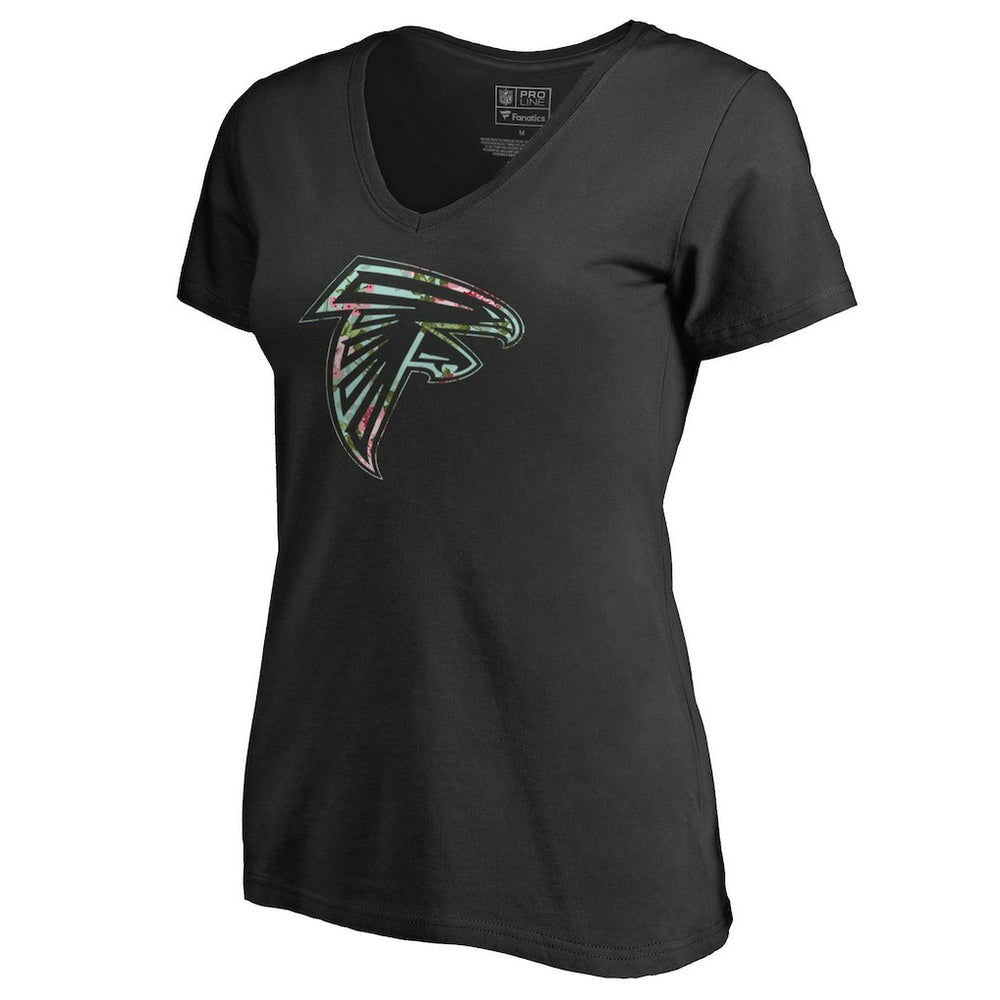 Atlanta Falcons Women's Lovely V-Neck T-Shirt - Black T-shirts
