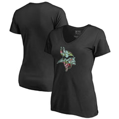 Minnesota Vikings Women's Lovely V-Neck T-Shirt - Black T-shirts
