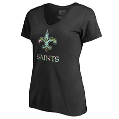 New Orleans Saints Women's Lovely V-Neck T-Shirt - Black T-shirts