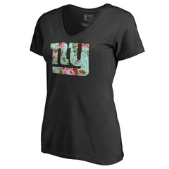 New York Giants Women's Lovely V-Neck T-Shirt - Black T-shirts