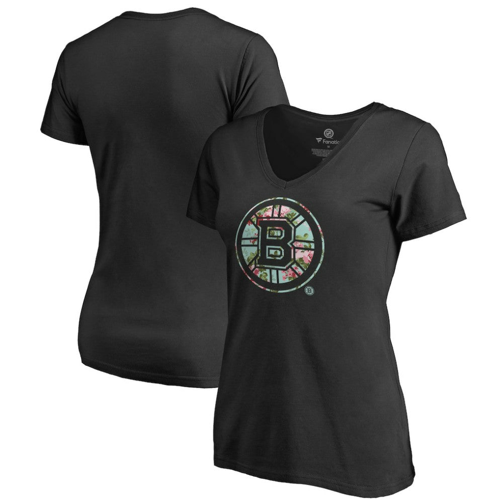 Boston Bruins Women's Lovely V-Neck T-Shirt - Black | US 3074438