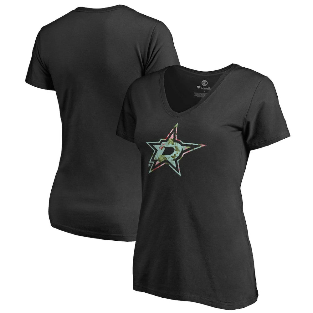 Dallas Stars Women's Lovely V-Neck T-Shirt - Black | US 3074446