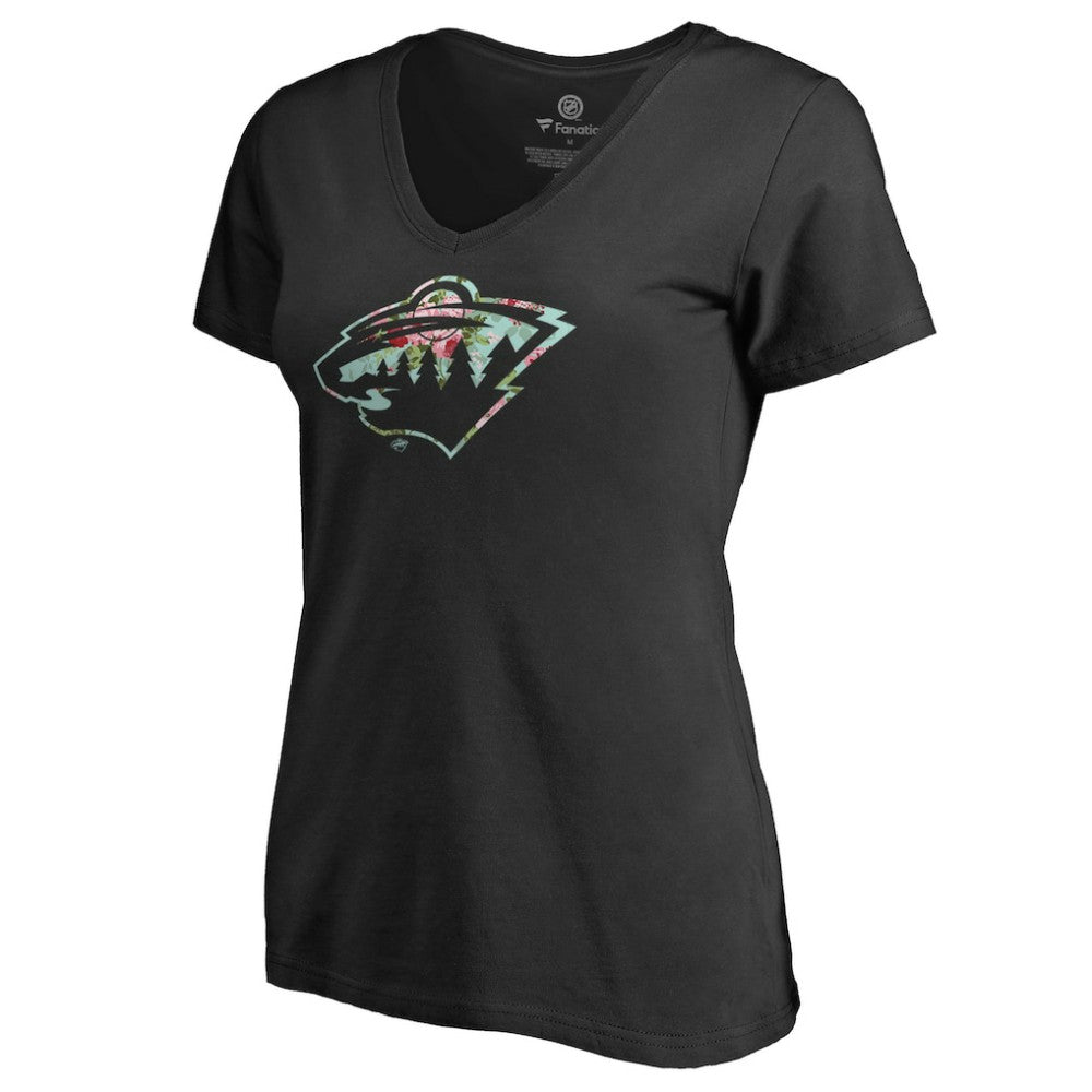 Minnesota Wild Women's Lovely V-Neck T-Shirt - Black | US 3074451