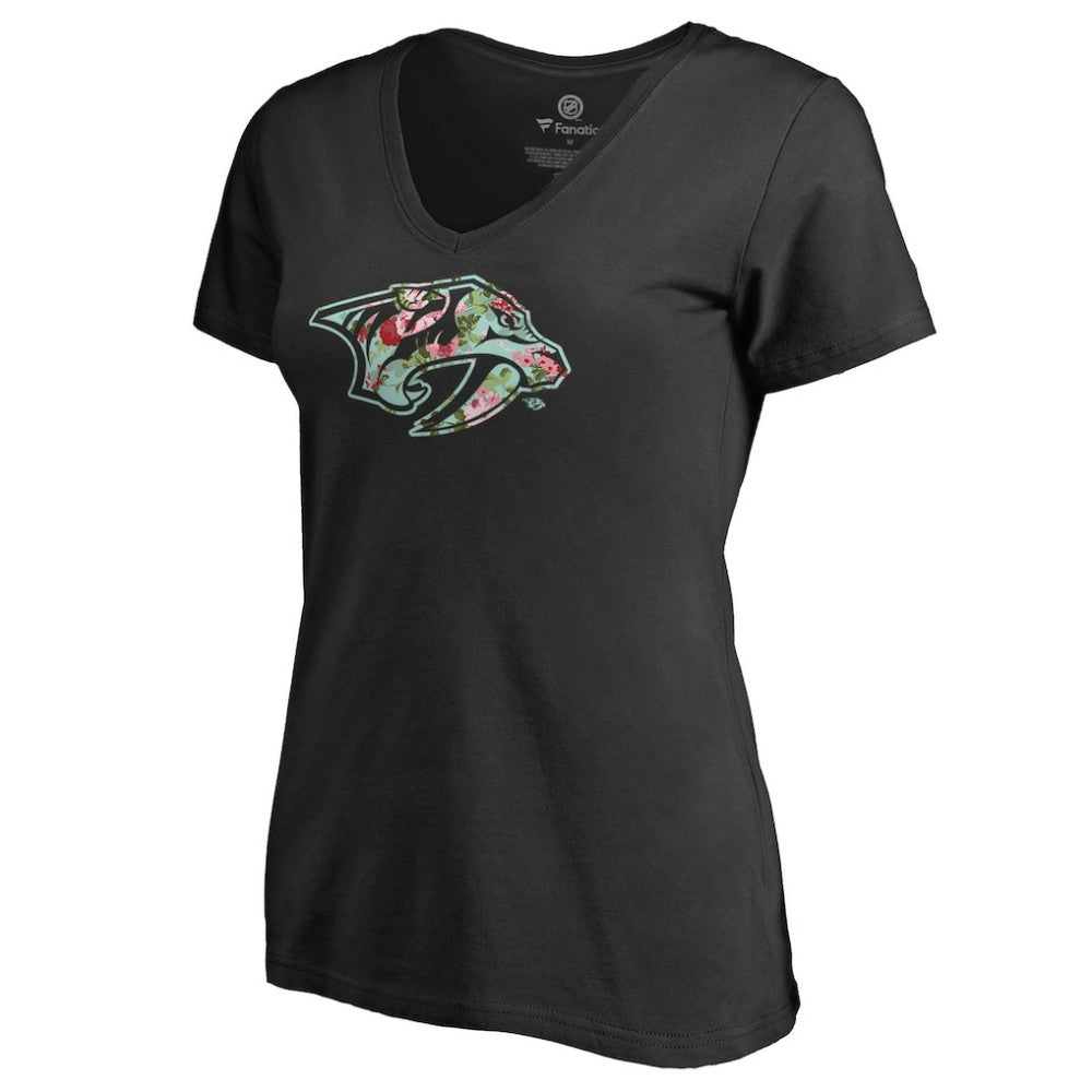 Nashville Predators Women's Lovely V-Neck T-Shirt - Black | US 3074453