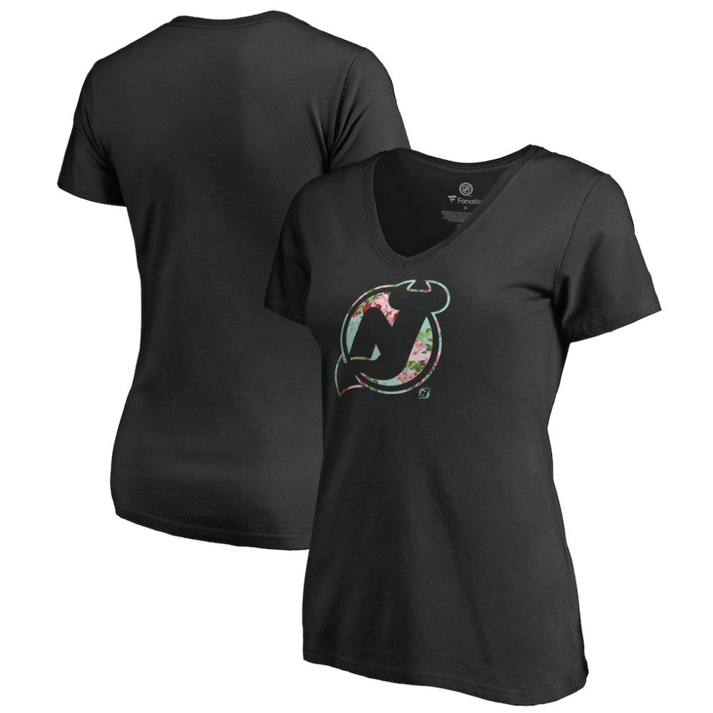 New Jersey Devils Women's Lovely V-Neck T-Shirt - Black | US 3074454