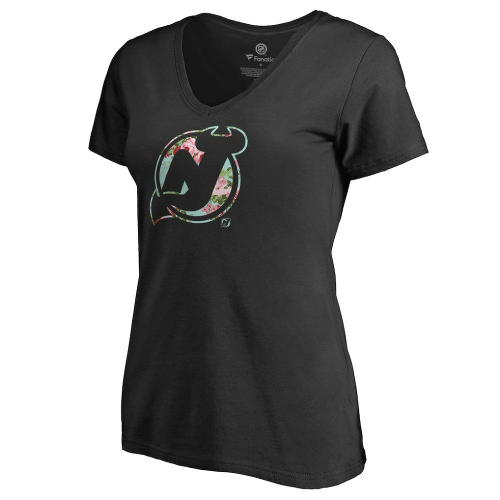 New Jersey Devils Women's Lovely V-Neck T-Shirt - Black | US 3074454