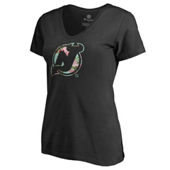 New Jersey Devils Women's Lovely V-Neck T-Shirt - Black | US 3074454