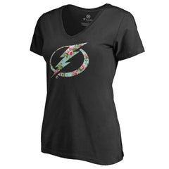 Tampa Bay Lightning Women's Lovely V-Neck T-Shirt - Black | US 3074462