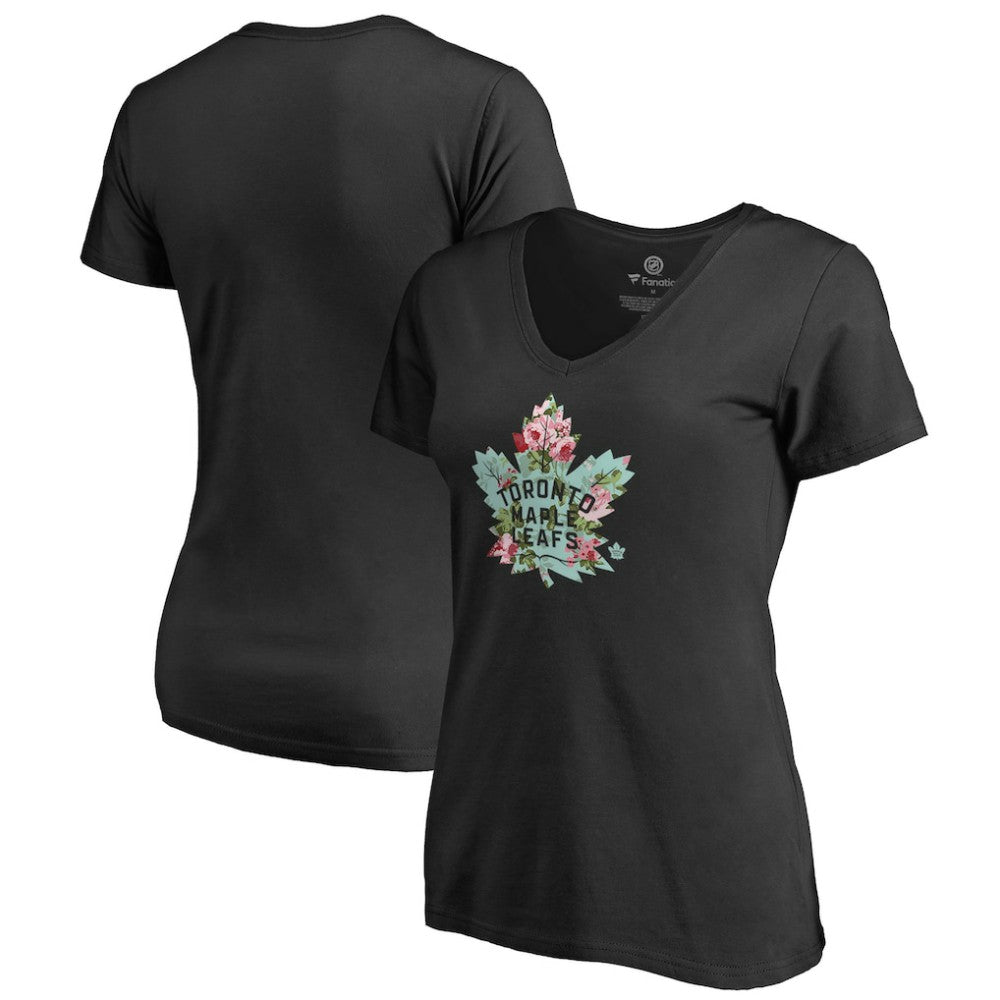 Toronto Maple Leafs Women's Lovely V-Neck T-Shirt - Black | US 3074463