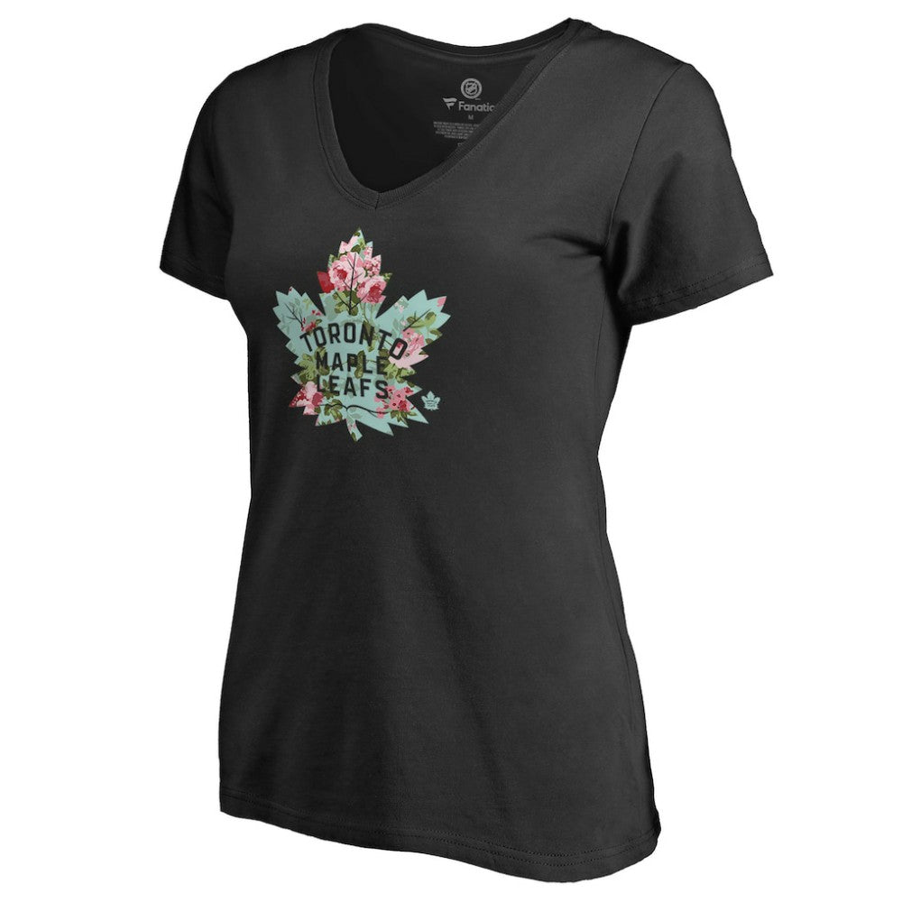 Toronto Maple Leafs Women's Lovely V-Neck T-Shirt - Black | US 3074463