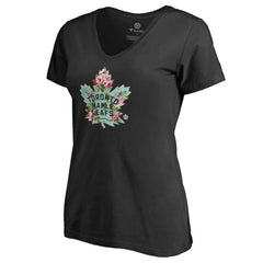 Toronto Maple Leafs Women's Lovely V-Neck T-Shirt - Black | US 3074463