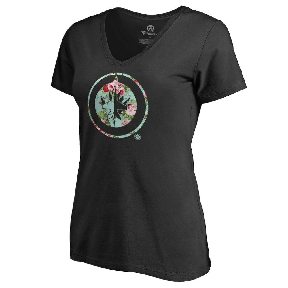 Winnipeg Jets Women's Lovely V-Neck T-Shirt - Black | US 3074467