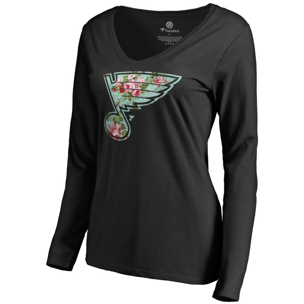 St. Louis Blues Women's Lovely Long Sleeve V-Neck T-Shirt - Black | US 3074492