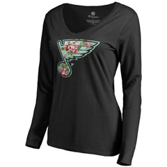 St. Louis Blues Women's Lovely Long Sleeve V-Neck T-Shirt - Black | US 3074492