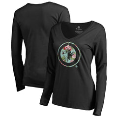 Winnipeg Jets Women's Lovely Long Sleeve V-Neck T-Shirt - Black | US 3074498
