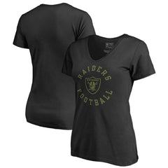 Las Vegas Raiders Women's Camo Collection Liberty V-Neck T-Shirt - Black T-shirts