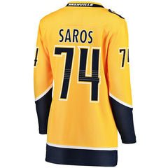 Juuse Saros Nashville Predators Fanatics Women's Breakaway Player Jersey - Gold | US 3078621