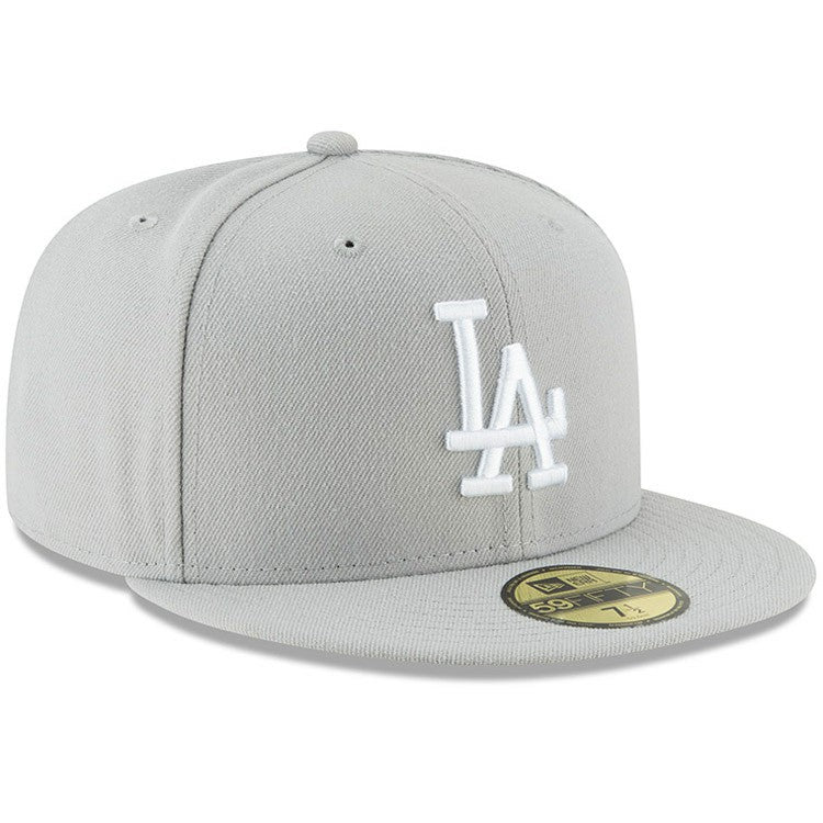 Los Angeles Dodgers New Era Fashion Color Basic 59FIFTY Fitted Hat - Gray Hats