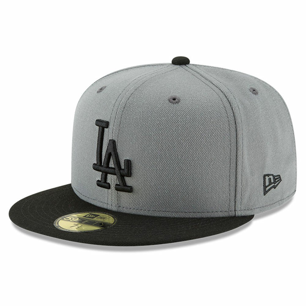Los Angeles Dodgers New Era Two-Tone 59FIFTY Fitted Hat - Gray/Black Hats