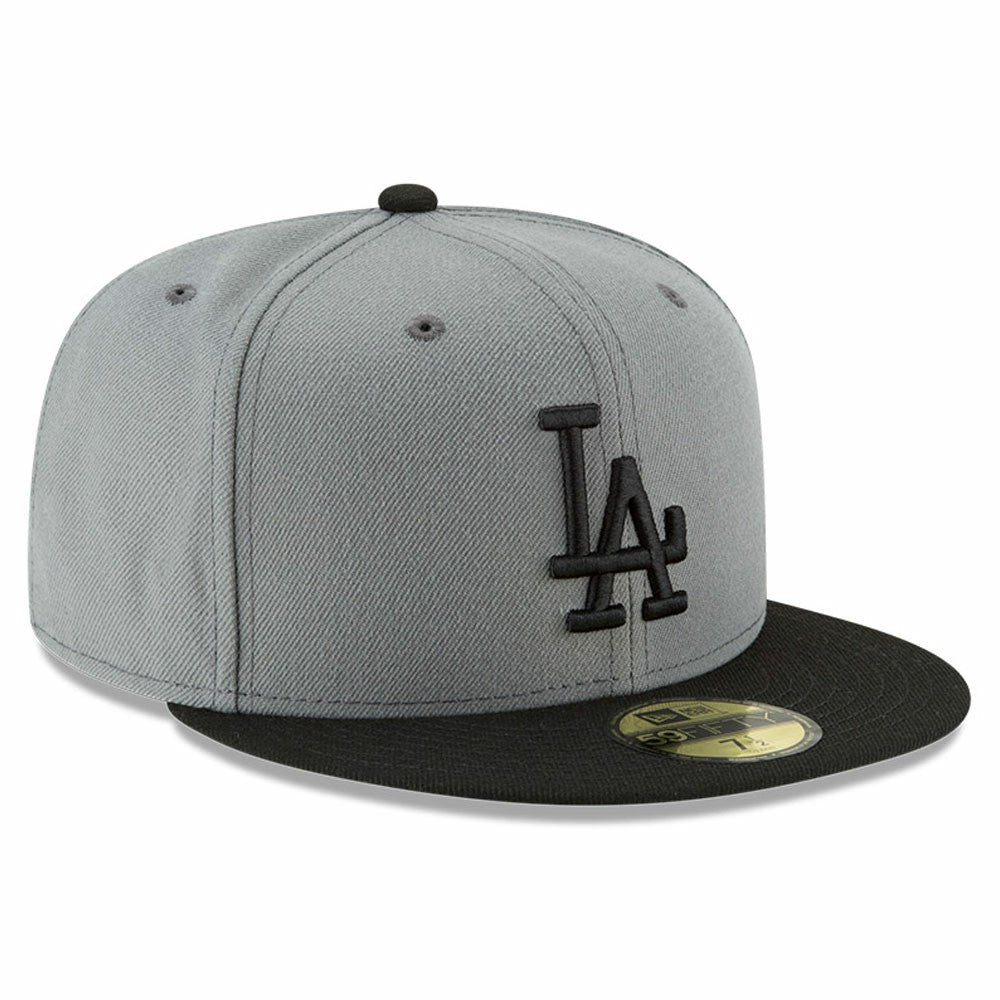 Los Angeles Dodgers New Era Two-Tone 59FIFTY Fitted Hat - Gray/Black Hats