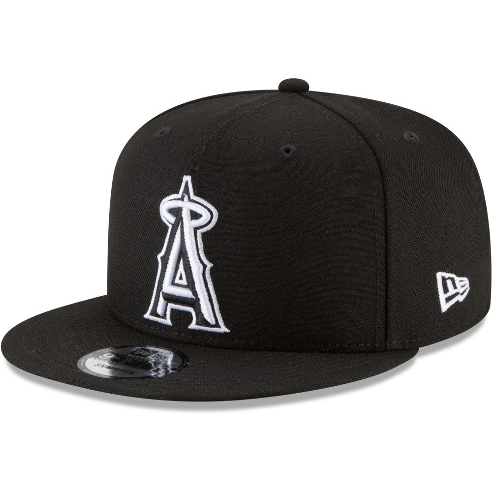 Los Angeles Angels New Era Black & White 9FIFTY Snapback Hat - Black Hats