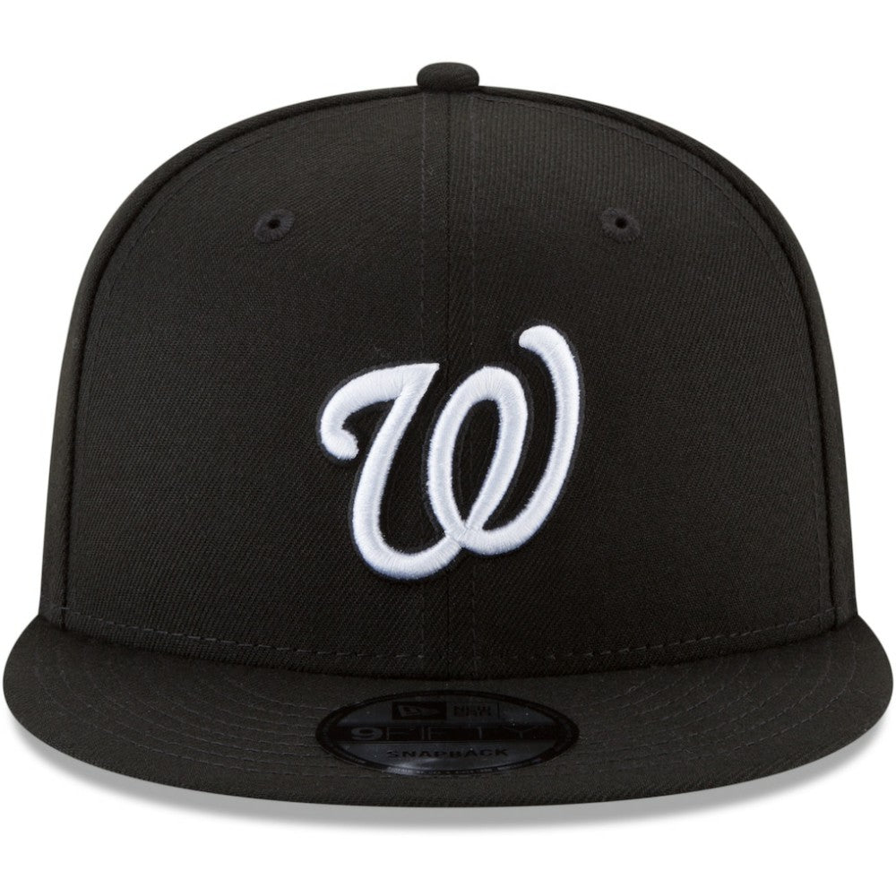 Washington Nationals New Era Black & White 9FIFTY Snapback Hat - Black Hats