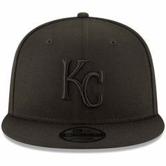 Kansas City Royals New Era Black on Black 9FIFTY Team Snapback Adjustable Hat - Black Hats