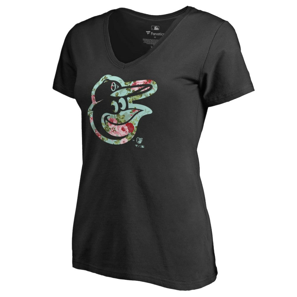 Baltimore Orioles Women's Lovely V-Neck T-Shirt - Black T-shirts