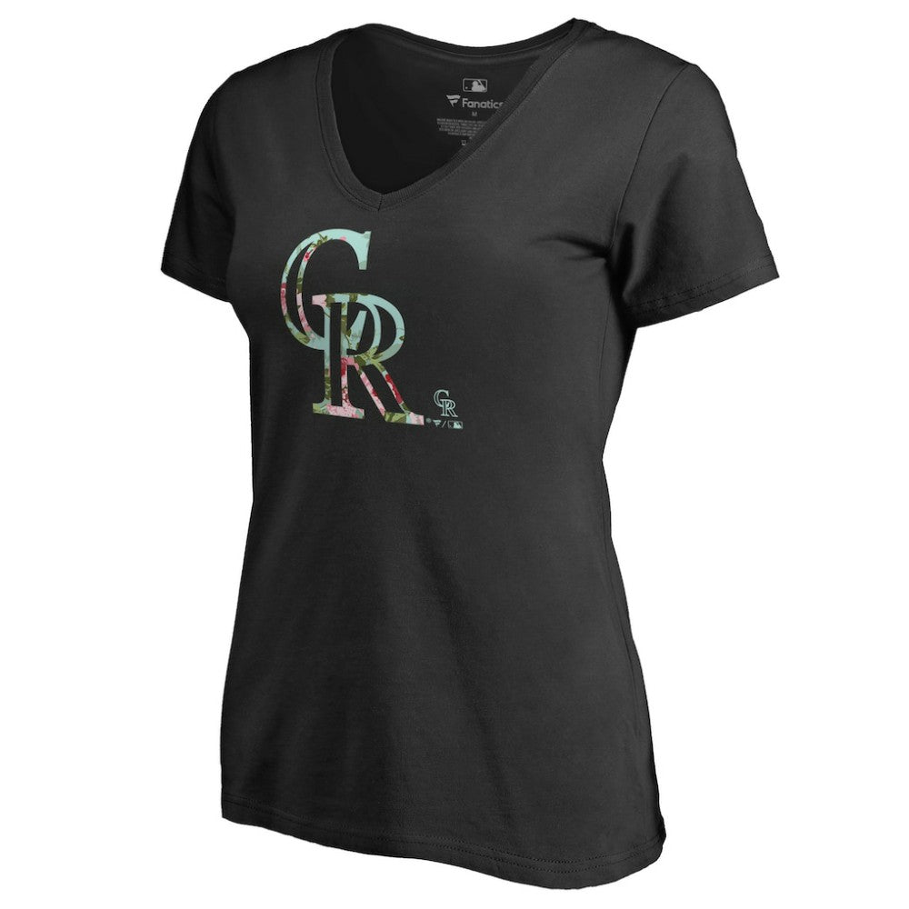 Colorado Rockies Women's Lovely V-Neck T-Shirt - Black T-shirts