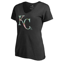 Kansas City Royals Women's Lovely V-Neck T-Shirt - Black T-shirts
