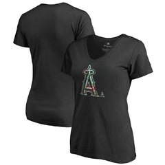 Los Angeles Angels Women's Lovely V-Neck T-Shirt - Black T-shirts