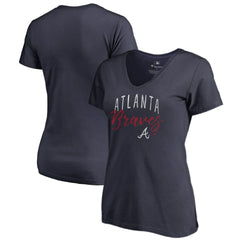 Atlanta Braves Women's Graceful V-Neck T-Shirt - Navy T-shirts