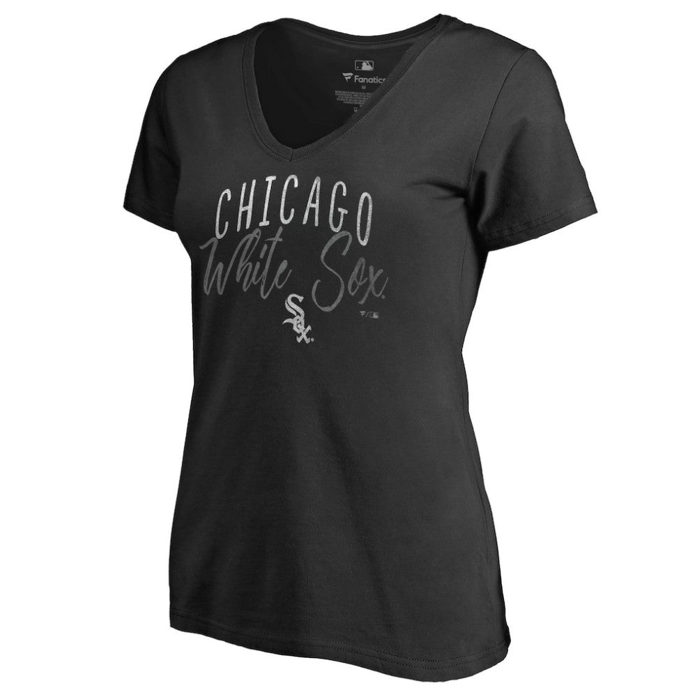 Chicago White Sox Women's Graceful V-Neck T-Shirt - Black T-shirts